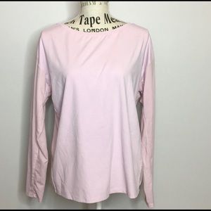 Fabletics Pink Athletic Yoga Long Sleeved Shirt Size Medium